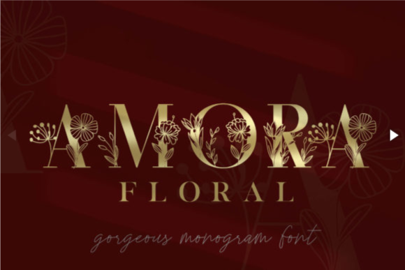 Amora Elegant Monogram Font – Romantic Decorative Typeface from the Elegant Fonts Collection