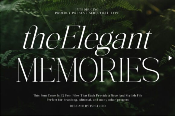 The Elegant Memories Font – Refined Serif Typeface Family from the Elegant Fonts Collection